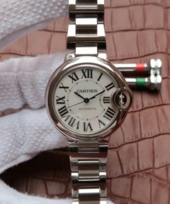 Replica Cartier Ballon Bleu 33mm SS White MOP Dial SS Bracelet