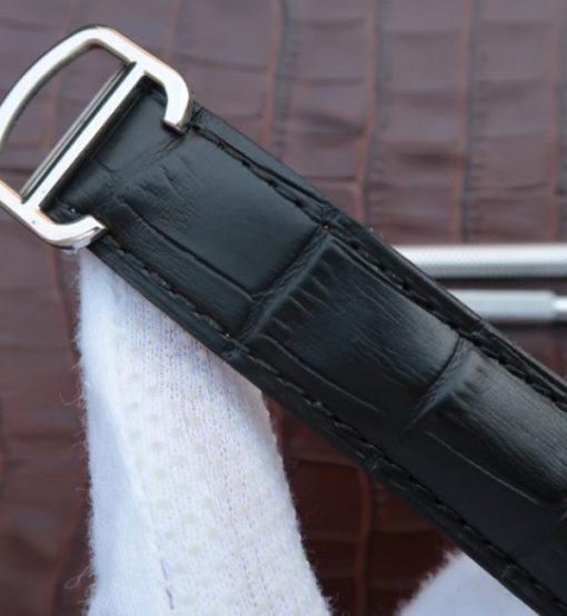 Replica Cartier Ballon Bleu Tourbillon 44mm SS Black Leather Strap - Image 7