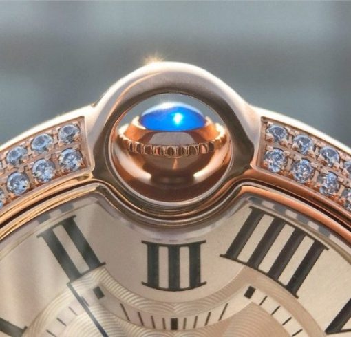 Replica Cartier Ballon Bleu 36mm RG White Textured Dial Diamond Bezel - Image 10