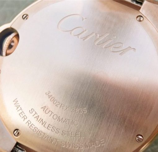 Replica Cartier Ballon Bleu 36mm RG White Textured Dial Diamond Bezel - Image 12