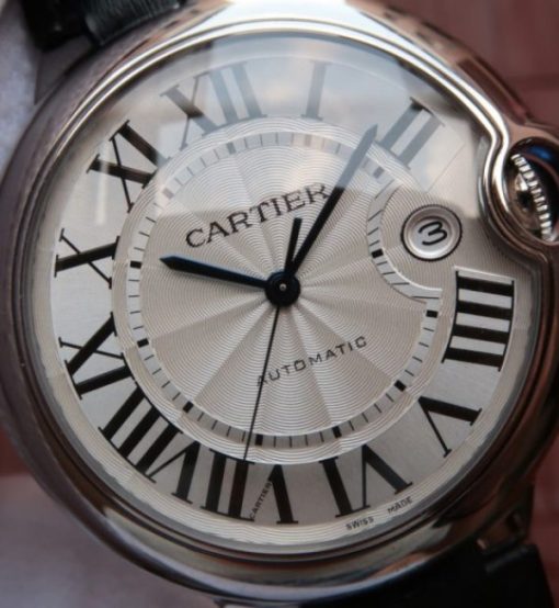 Replica Cartier JF Ballon Bleu 42mm White Textured Dial Black Leather Strap MIYOTA9015 - Image 3