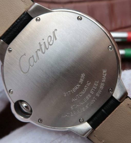 Replica Cartier JF Ballon Bleu 42mm White Textured Dial Black Leather Strap MIYOTA9015 - Image 6