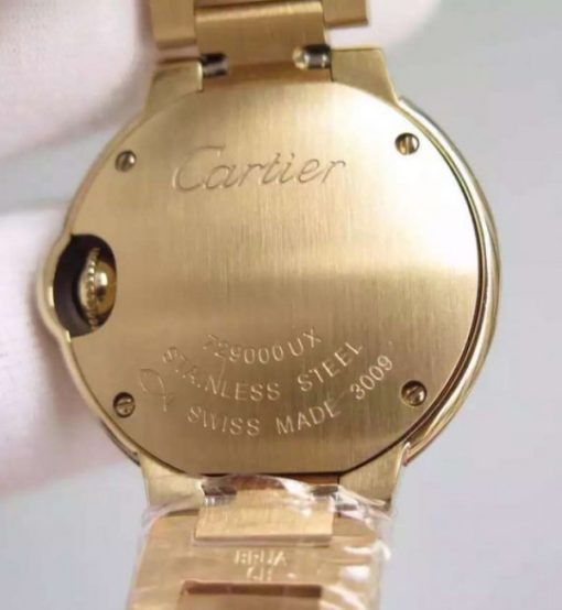 Replica Cartier Ballon Bleu 28mm YG Diamonds Bezel White Dial Bracelet Ronda Quartz - Image 7