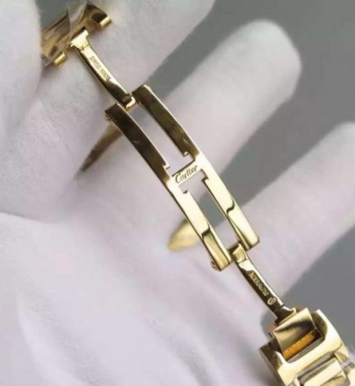 Replica Cartier Ballon Bleu 28mm YG Diamonds Bezel White Dial Bracelet Ronda Quartz - Image 8