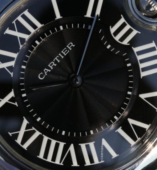 Replica Cartier TWF Ballon Bleu 46mm Black Textured Dial Leather Strap MIYOTA9015 - Image 2