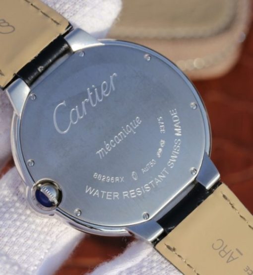 Replica Cartier TWF Ballon Bleu 46mm Black Textured Dial Leather Strap MIYOTA9015 - Image 6
