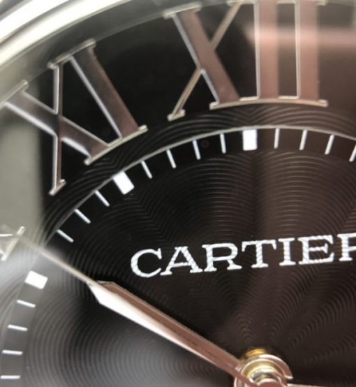 Replica Cartier V6 Ballon Bleu 42mm SS Black Textured Dial SS Bracelet A2892 - Image 9