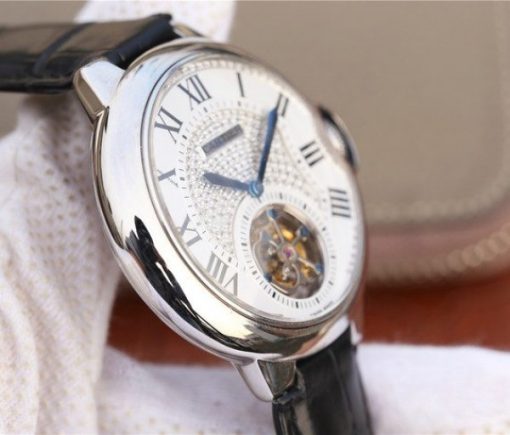 Replica Cartier Ballon Bleu de Cartier Tourbillon SS Leather Strap - Image 5