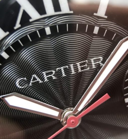 Replica Cartier JF Ballon Bleu 42mm DLC All Black Black Textured Dial Leather Strap A1847 - Image 9