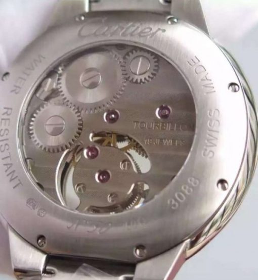 Replica Cartier Ballon Bleu Tourbillon 46MM White Dial SS Bracelet - Image 7