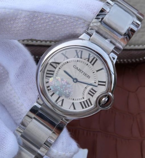 Replica Cartier V6F Ballon Bleu 36mm White Dial SS Bracelet Ronda Quartz - Image 2