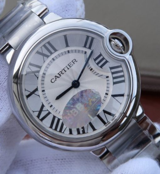 Replica Cartier V6F Ballon Bleu 36mm White Dial SS Bracelet Ronda Quartz - Image 3