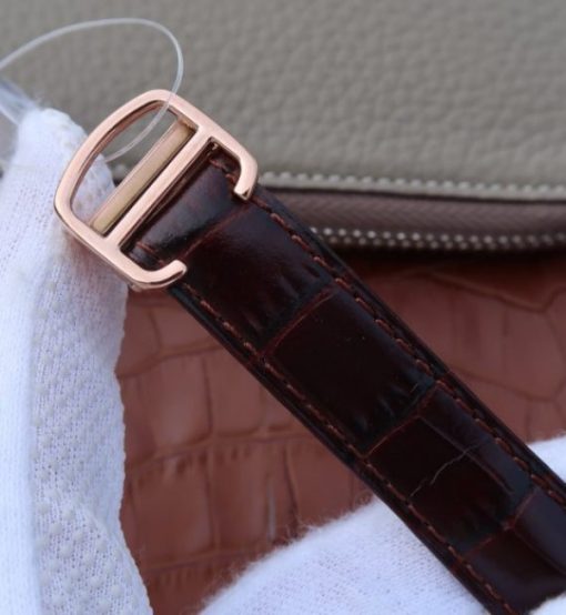 Replica Cartier V6 Ballon Bleu 36mm RG White Textured Dial Leather Strap - Image 7