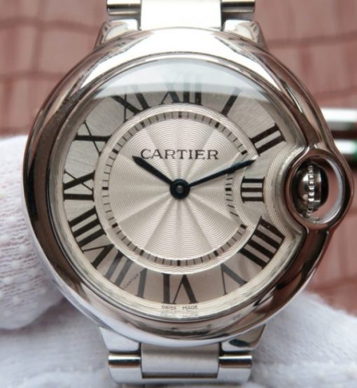 Replica Cartier V6F Ballon Bleu 33mm White Dial SS Bracelet Ronda Quartz - Image 3