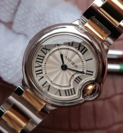 Replica Cartier Ballon Bleu Ladies 28mm SS White Dial SS/YG Bracelet Ronda Quartz - Image 2