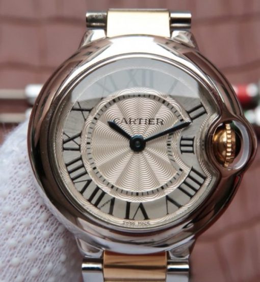 Replica Cartier Ballon Bleu Ladies 28mm SS White Dial SS/YG Bracelet Ronda Quartz - Image 3