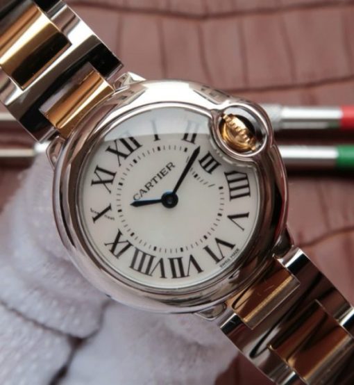 Replica Cartier Ballon Bleu Ladies 28mm SS White Dial SS/YG Bracelet Ronda Quartz - Image 5