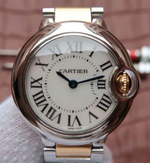 Replica Cartier Ballon Bleu Ladies 28mm SS White Dial SS/YG Bracelet Ronda Quartz - Image 7