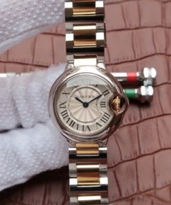 Replica Cartier Ballon Bleu Ladies 28mm SS White Dial SS/YG Bracelet Ronda Quartz