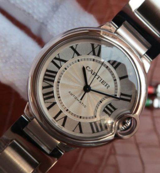 Replica Cartier V6 Ballon Bleu 36mm White Textured Dial SS Bracelet - Image 2