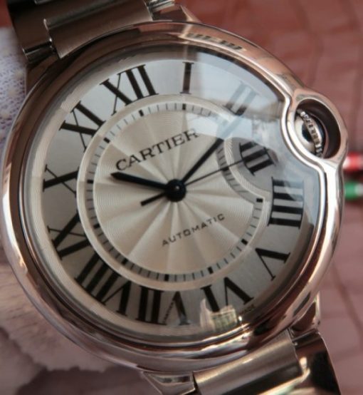 Replica Cartier V6 Ballon Bleu 36mm White Textured Dial SS Bracelet - Image 3
