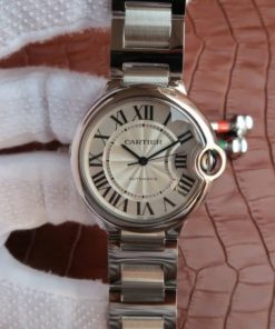 Replica Cartier V6 Ballon Bleu 36mm White Textured Dial SS Bracelet
