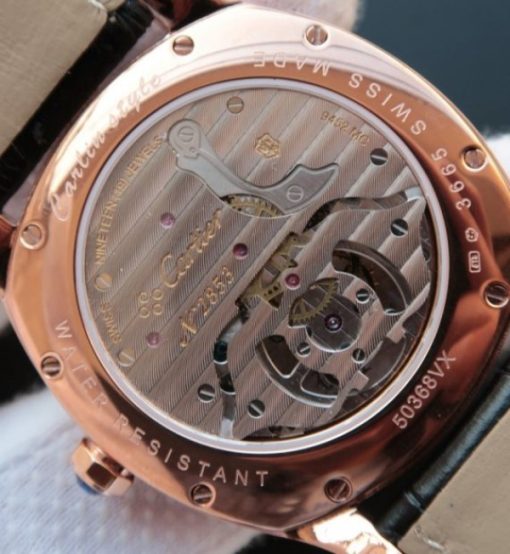 Replica Cartier Drive de Cartier Tourbillon RG White Textured Dial Leather Strap - Image 5