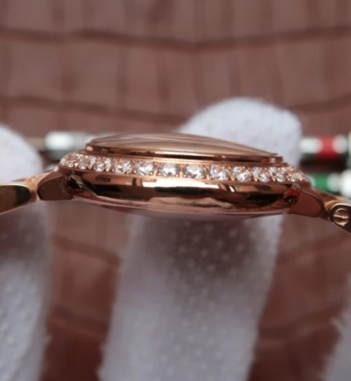 Replica Cartier Ballon Bleu 28mm RG Diamonds Bezel White Dial Bracelet Ronda Quartz - Image 5