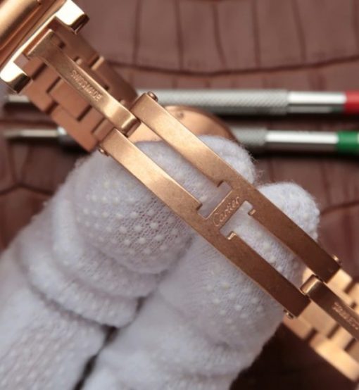 Replica Cartier Ballon Bleu 28mm RG Diamonds Bezel White Dial Bracelet Ronda Quartz - Image 7