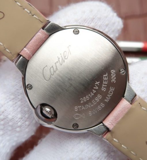 Replica Cartier Ballon Bleu 28mm SS Diamonds Bezel White Dial Ronda Quartz - Image 6
