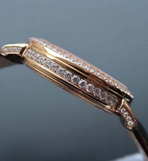 Replica Cartier Tourbillon YG Diamonds Dial&Bezel Leather Strap - Image 5