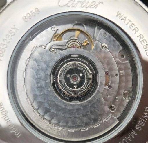 Replica Cartier Ronde De Cartier SS White Dial Diamonds Bezel Croco Strap A2892 - Image 9