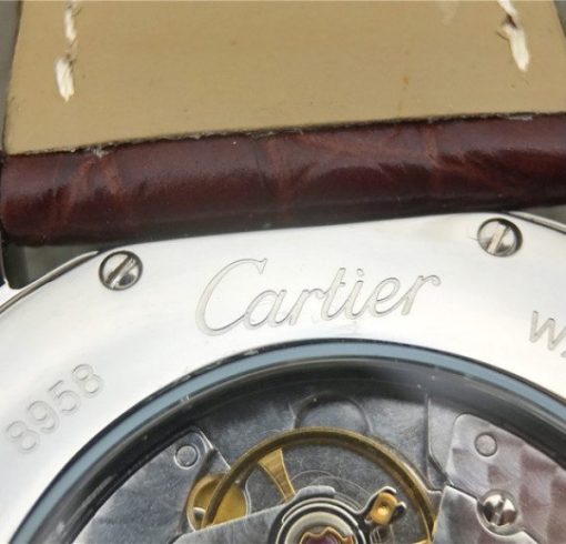 Replica Cartier Ronde De Cartier SS White Dial Diamonds Bezel Croco Strap A2892 - Image 11