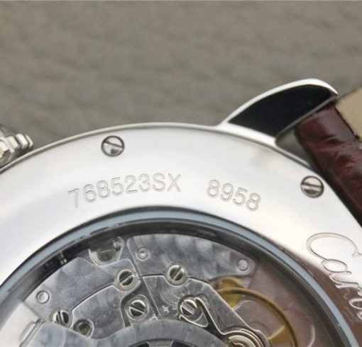 Replica Cartier Ronde De Cartier SS White Dial Diamonds Bezel Croco Strap A2892 - Image 15