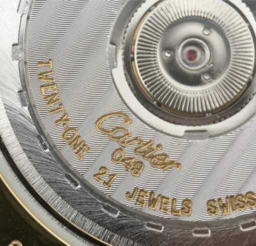 Replica Cartier Ronde De Cartier YG White Dial Diamonds Bezel Croco Strap A2892 - Image 9