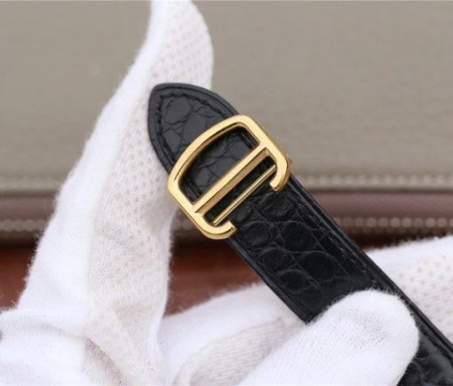 Replica Cartier Ronde De Cartier YG White Dial Diamonds Bezel Croco Strap A2892 - Image 11