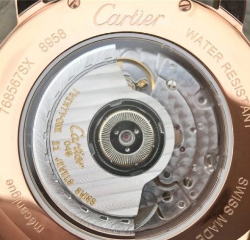 Replica Cartier Ronde De Cartier RG White Dial Diamonds Bezel Croco Strap A2892 - Image 9
