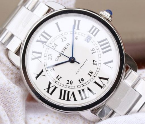 Replica Cartier ZF Ronde de Cartier 42mm White Dial SS Bracelet MIYOTA 9015 - Image 3
