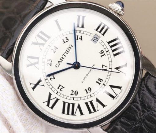 Replica Cartier ZF Ronde de Cartier 42mm White Dial Leather Strap MIYOTA 9015 - Image 3