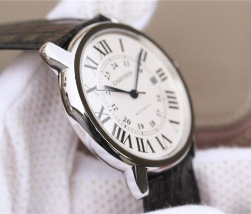Replica Cartier ZF Ronde de Cartier 42mm White Dial Leather Strap MIYOTA 9015 - Image 4