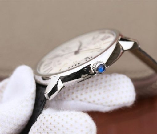 Replica Cartier ZF Ronde de Cartier 42mm White Dial Leather Strap MIYOTA 9015 - Image 5