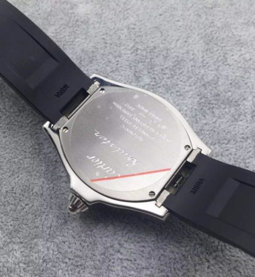 Replica Cartier Roadster SS White Dial Black Rubber Strap A2824 - Image 3