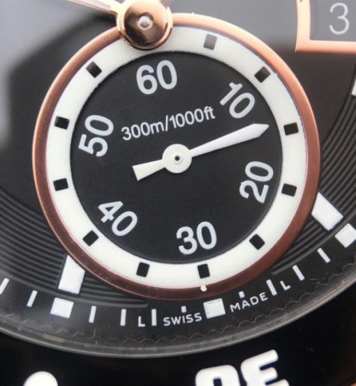 Replica Cartier JJF Calibre De Cartier Diver DLC Black Dial RG Bezel Black Rubber Strap A23J - Image 9