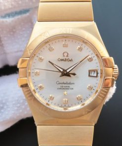 Replica Omega V6 Constellation YG White Dial Diamonds Markers YG Bracelet A2500
