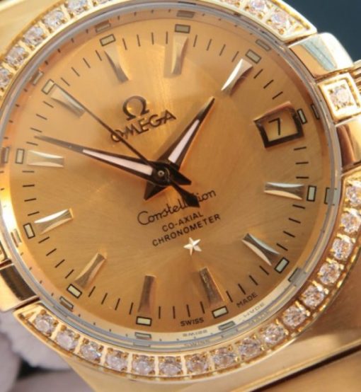 Replica Omega V6 Constellation YG Dial Diamonds Bezel YG Bracelet A2500 - Image 3
