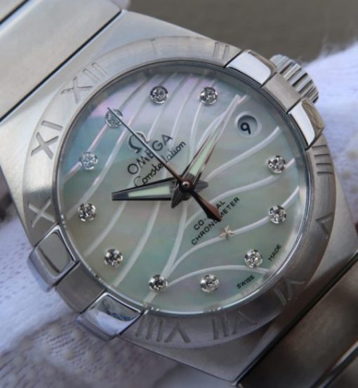 Replica Omega V6 Constellation 27mm SS Diamonds Markers SS Bracelet A8520 - Image 2
