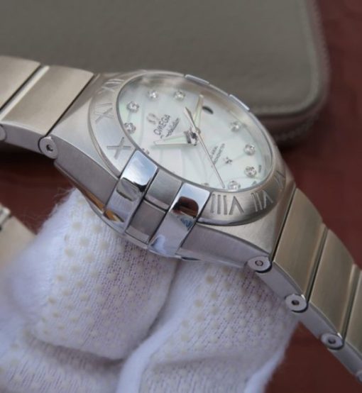 Replica Omega V6 Constellation 27mm SS Diamonds Markers SS Bracelet A8520 - Image 4