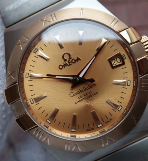 Replica Omega V6 Constellation 35mm YG Bezel YG Dial SS Bracelet A2500 - Image 3