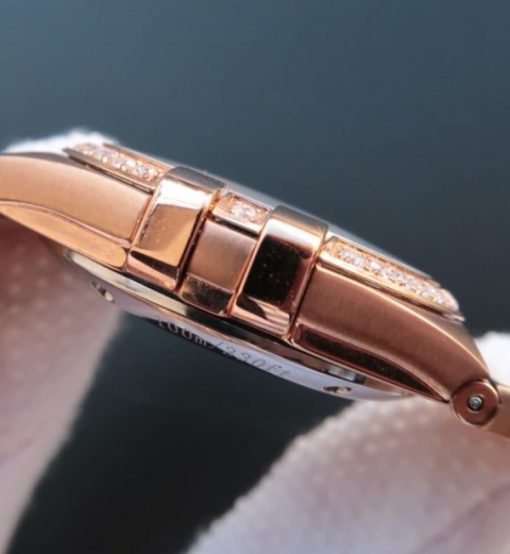 Replica Omega V6 Constellation Diamonds Bezel Brown Textured Dial RG Case A2500 - Image 5