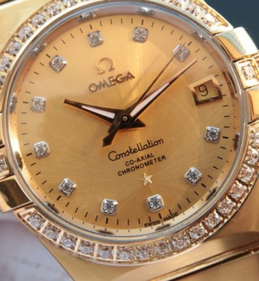 Replica Omega V6 Constellation YG Dial Diamonds Bezel & Markers YG Bracelet A2500 - Image 3